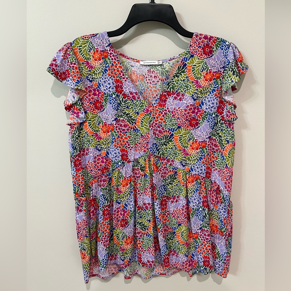 Staccato Floral Babydoll Blouse